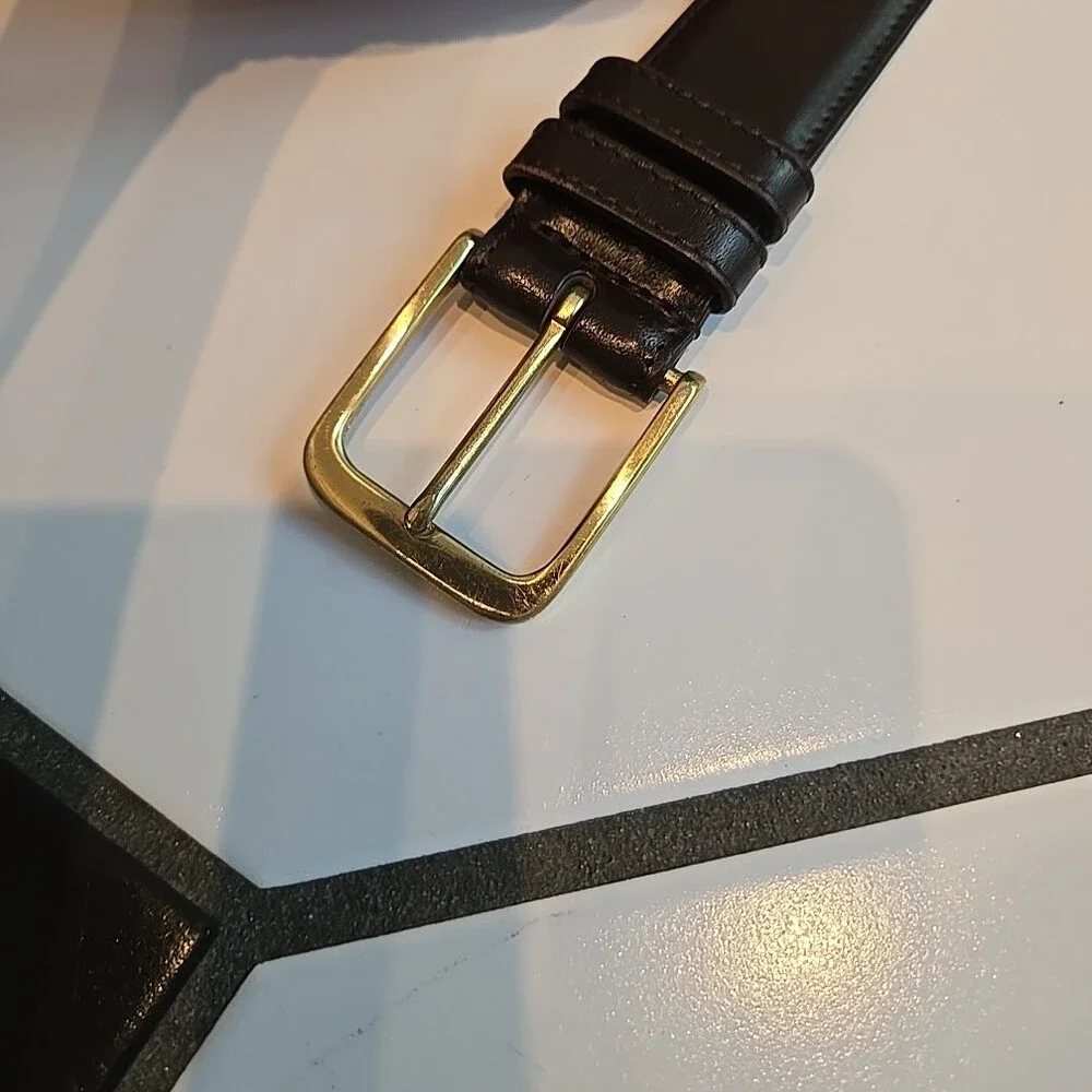 Coach Men's Leather Belt in Dark Brown